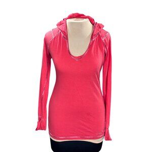 Calvin Klein Performance Red Hooded Long Sleeve Top Size S